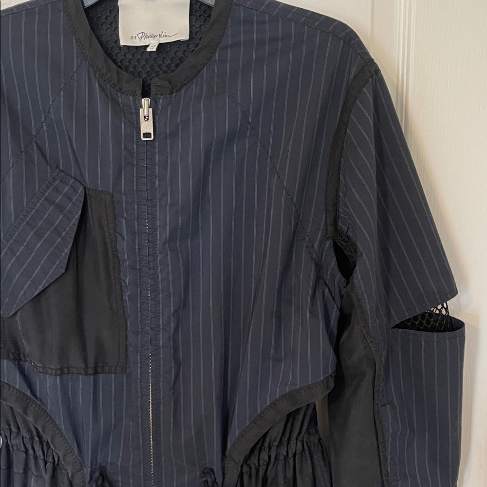 3.1 Phillip Lim Pinstripe Zip-Up Jacket - Picture 5 of 14
